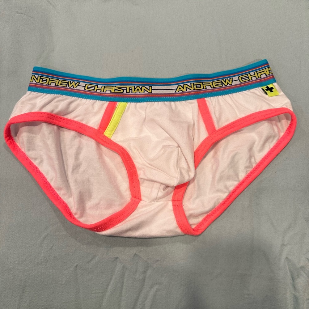 Andrew Christian short cut brief in white